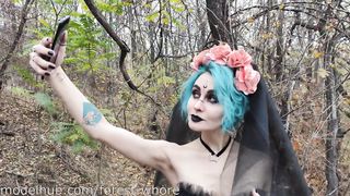 Halloween Cosplayes kiscsaj análba dugva