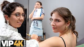 Katty West leszbi szünetet tart az irodai kurvákkal